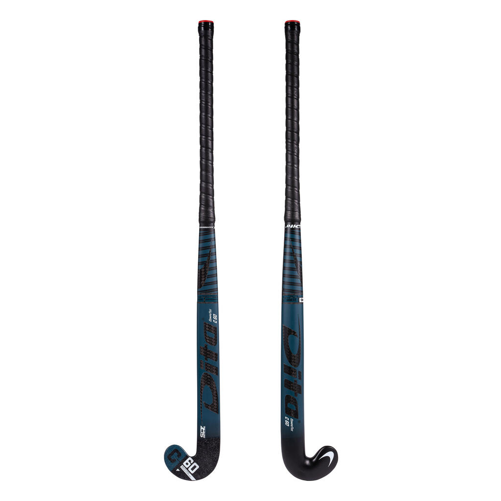 Adult Intermediate 60% Carbon Mid Bow Field Hockey Stick CompotecC60 - Dark Turquoise